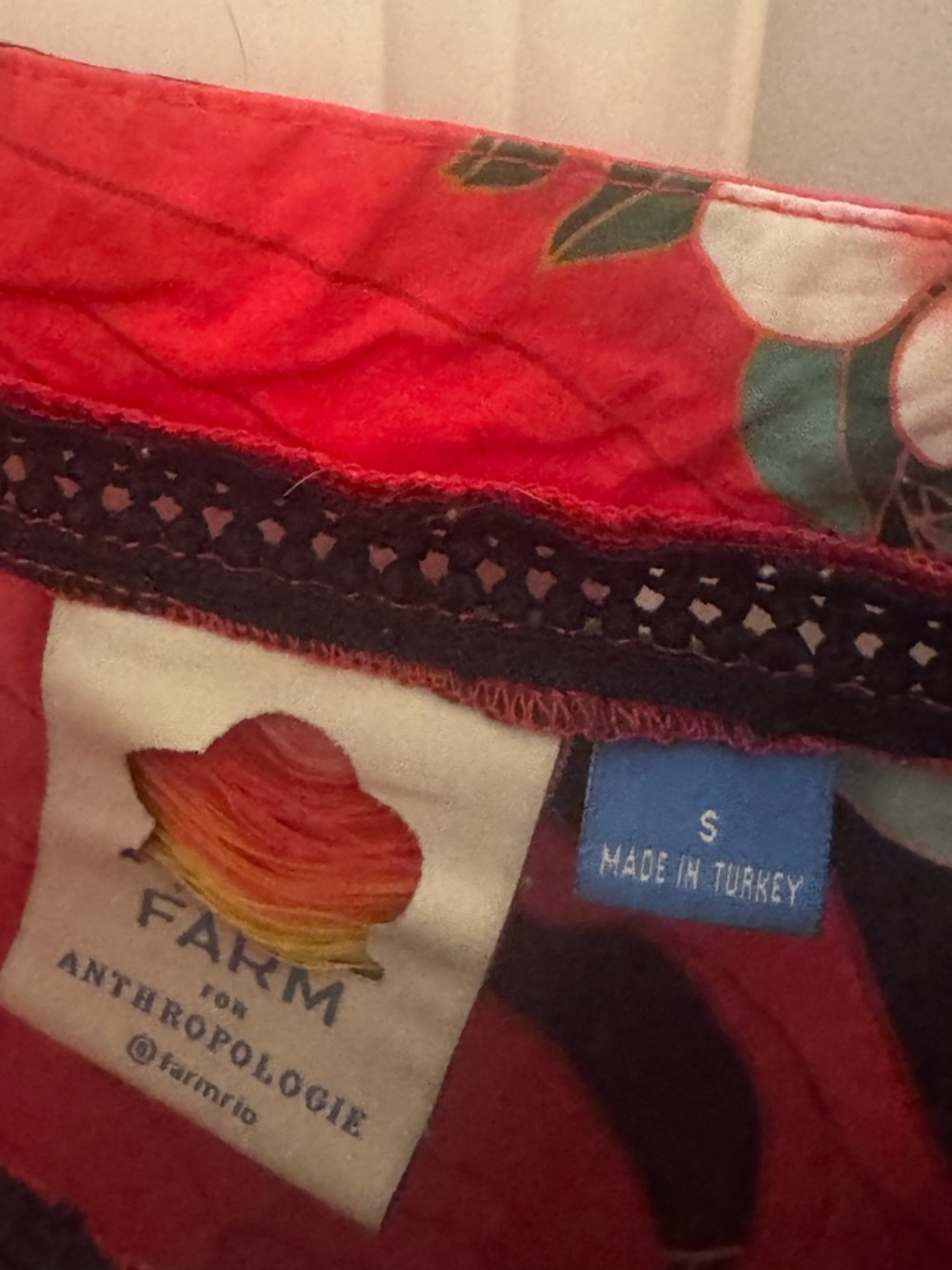 Farm Rio for Anthropologie Red Floral Midi Dress sz Small - Picture 3 of 5